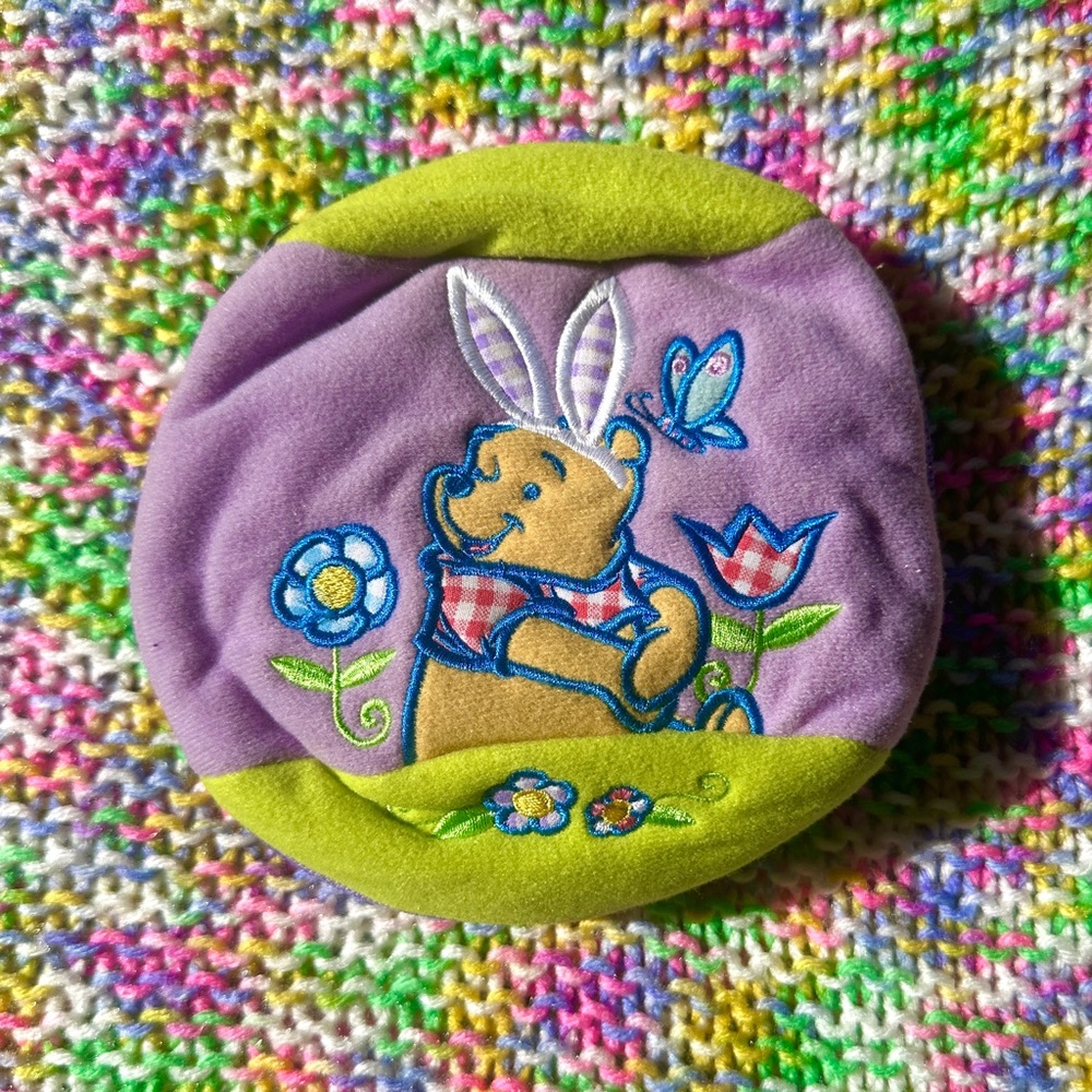 Vtg 90s Disney Store Winnie the Pooh Easter Mini Zip Bag Coin Purse Case 6”
